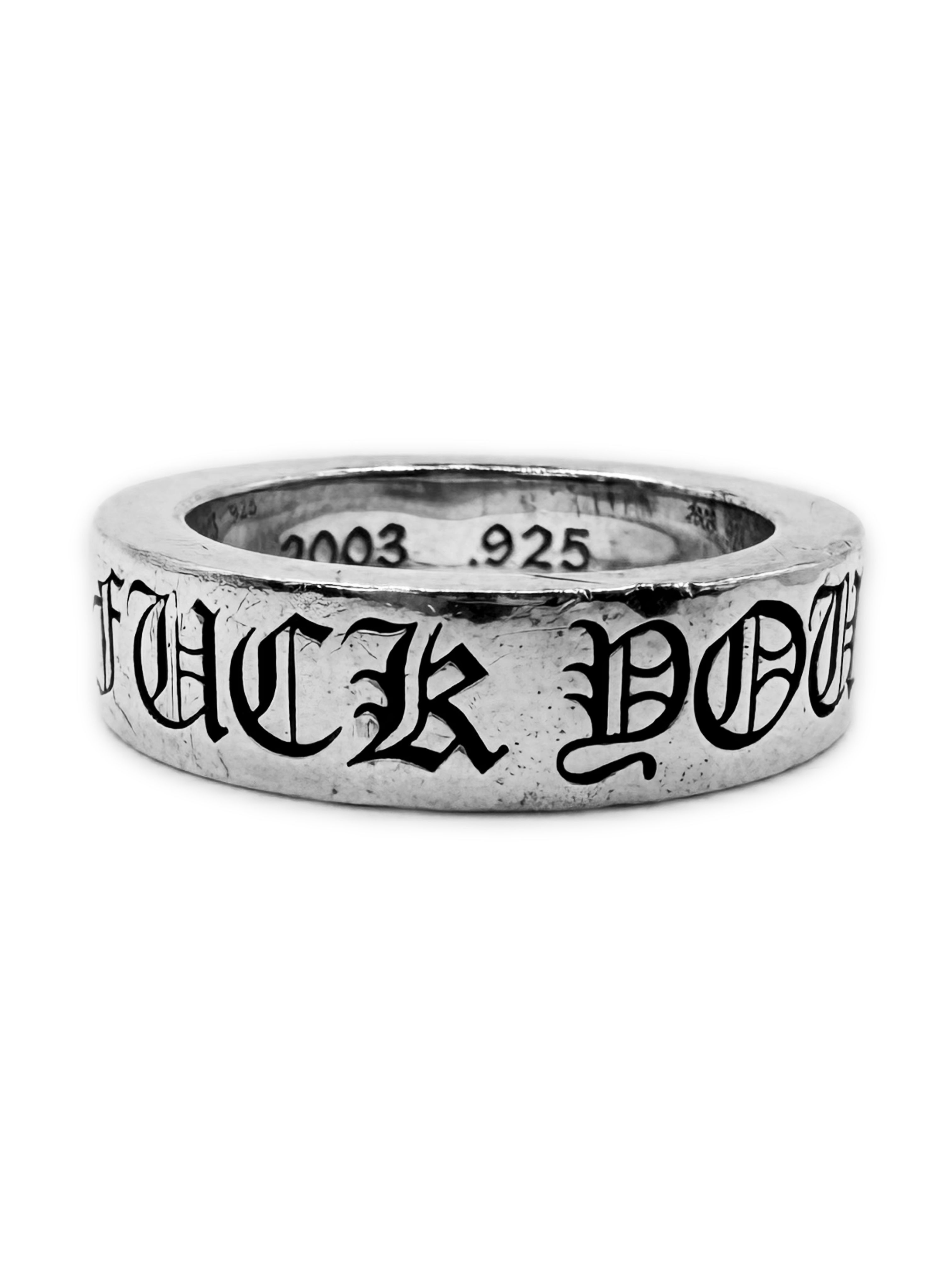 Chrome Hearts ‘Fuck You’ .925 Silver Etched Ring