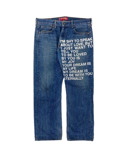 SS02 Junya Watanabe “Eternal Love” Poem Indigo Washed Denim