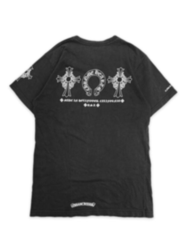Chrome Hearts Hollywood Exclusive Faded Vintage Horseshoe Logo T-Shirt