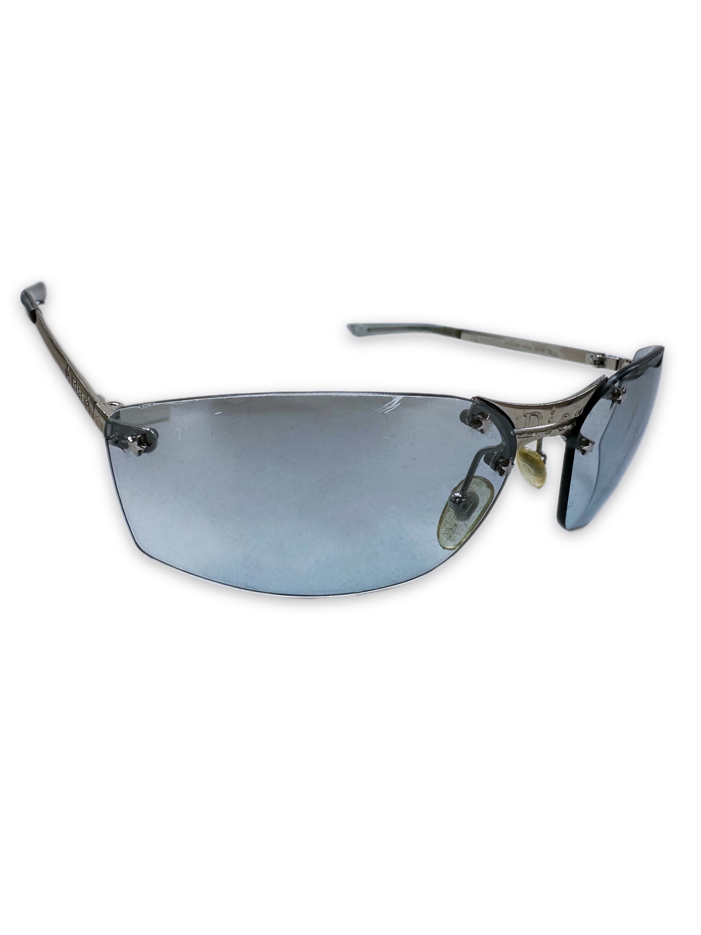 00s Dior Star Motif Baby Blue Rimless Sunglasses