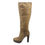 Thumbnail: Miu Miu Shearling Lined Tan Leather High-heel Boots