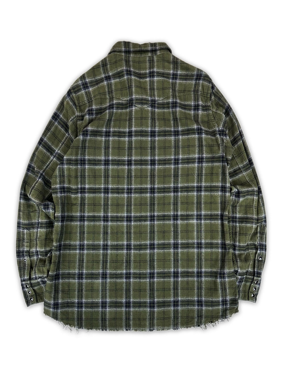 Thumbnail: AW18 Saint Laurent Paris Green Distressed Plaid Flannel 