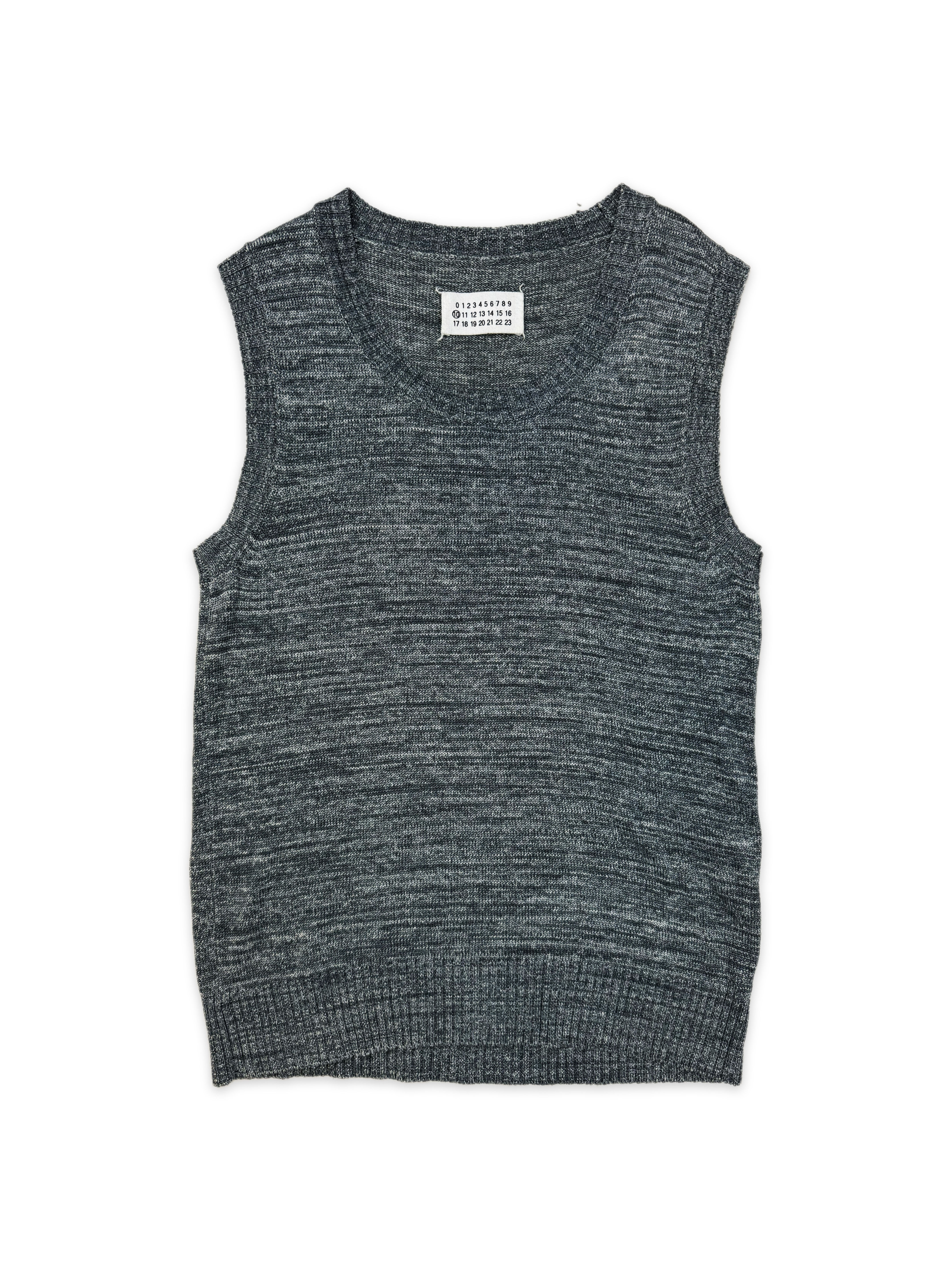 Maison Margiela Speckled Teal Knitted Sleeveless Vest