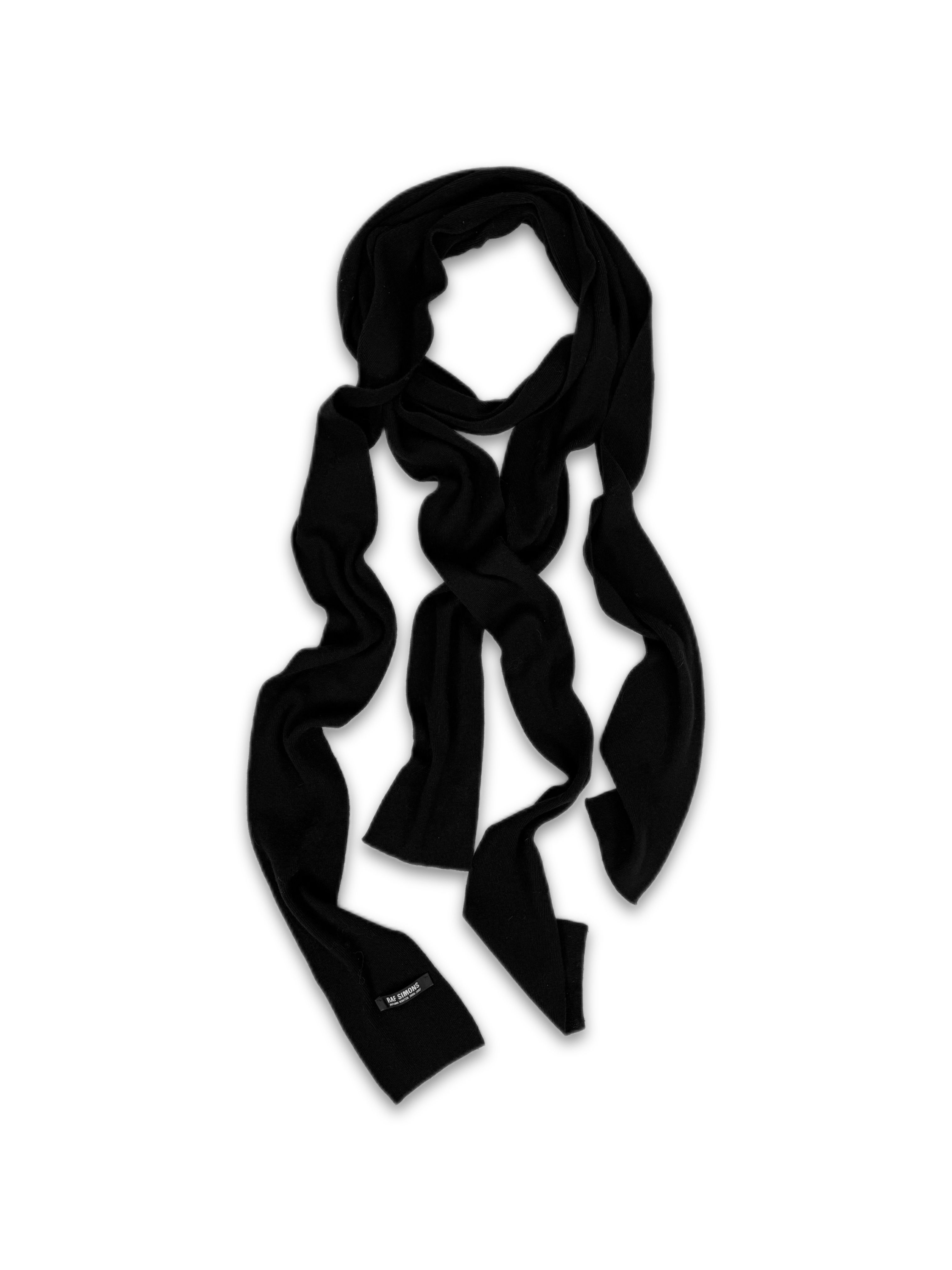 AW06 Raf Simons Quad-Layered Black Extra Long Scarf