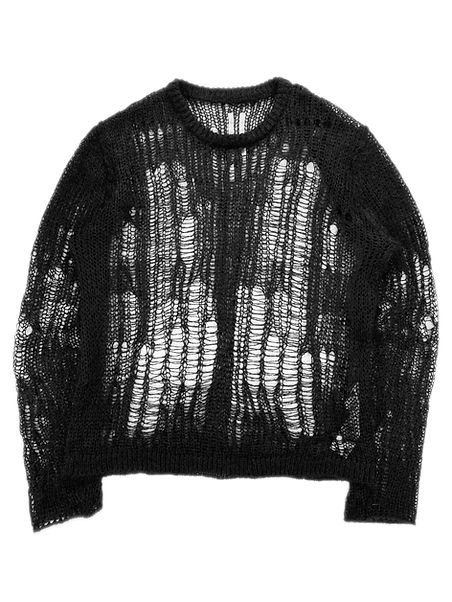 SS22 Rick Owens 'Fogachine' Loose Gauge Mohair Knit Sweater
