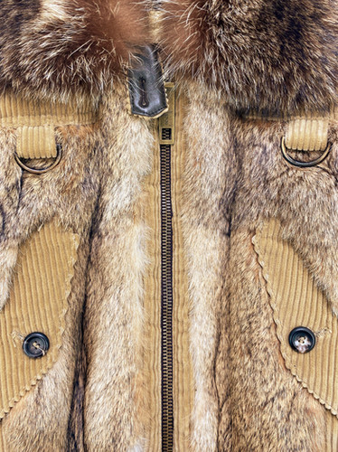 AW04 Dolce & Gabbana D-Ring Racoon Fur Aviator Bomber Jacket