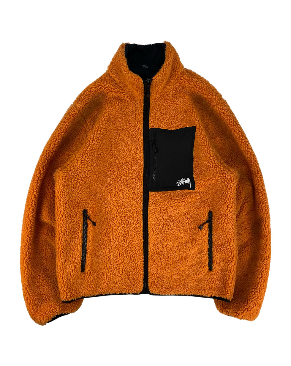 Thumbnail: AW22 Stüssy ‘8 Ball’ Burnt Orange Reversible Sherpa Fleece Jacket