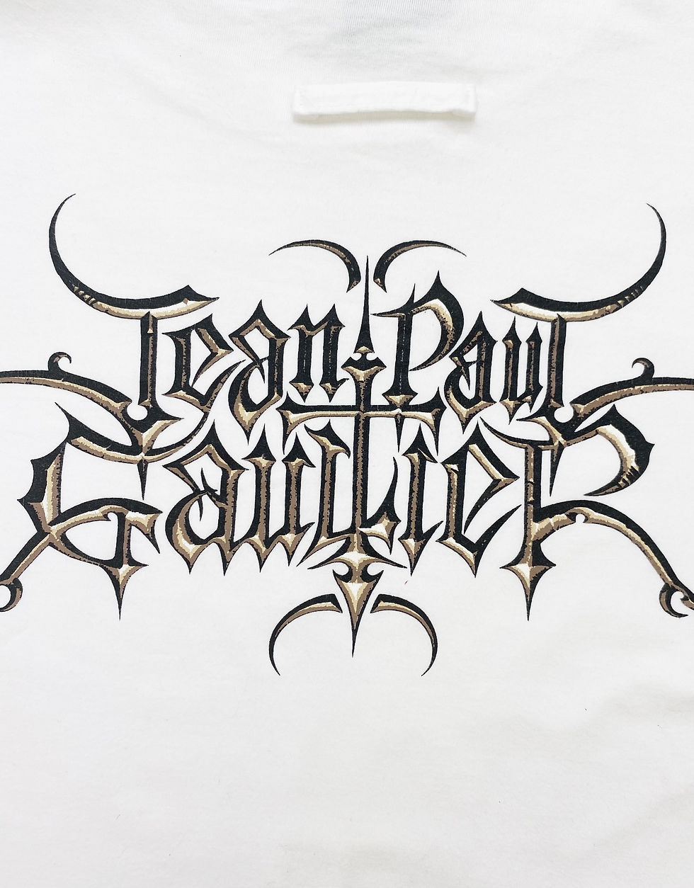 Thumbnail: SS00 Jean Paul Gaultier Gothic Metal Logo White T-Shirt