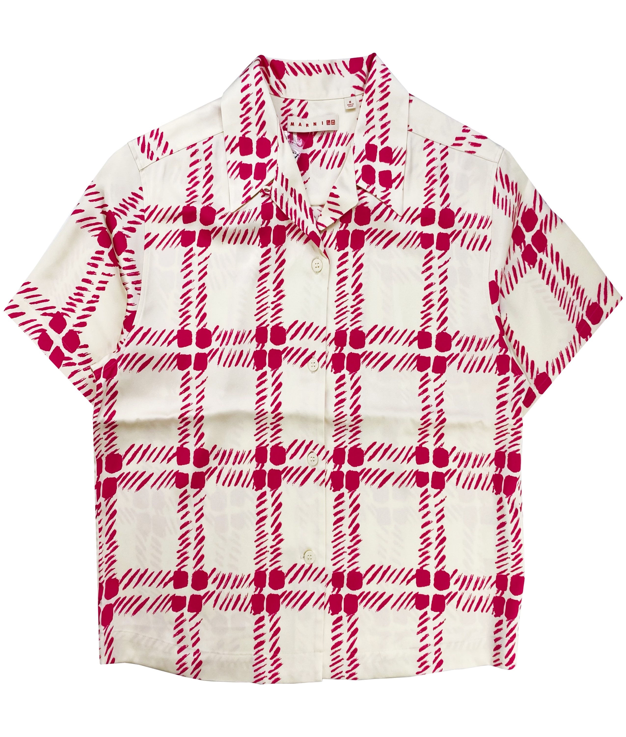 Marni x Uniqlo Checkered Camp Collar Button Up Shirt