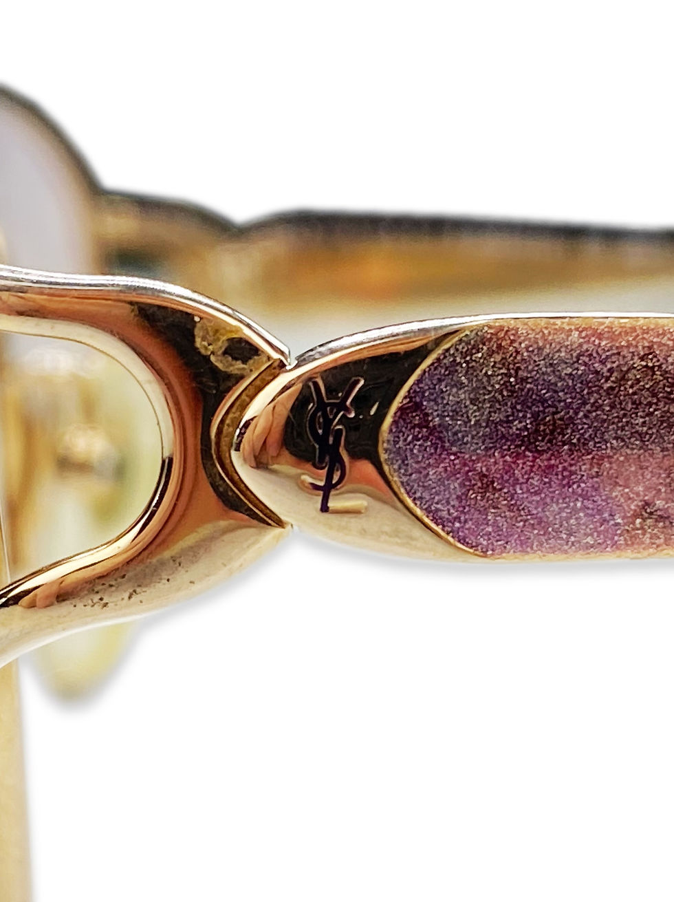 Thumbnail: Yves Saint Laurent ‘YSL’ Gold Metallic Frame Pattern Glasses