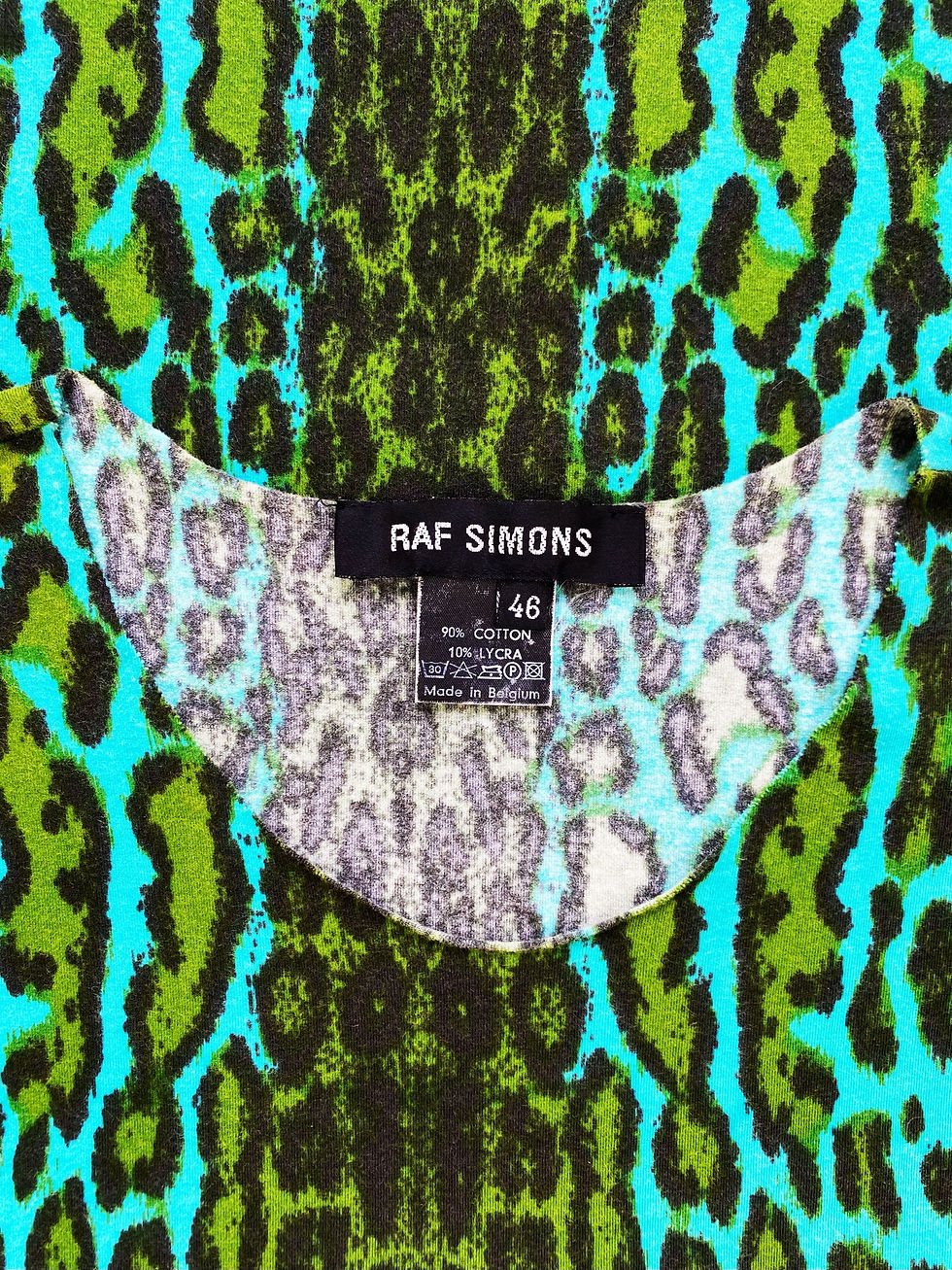 Thumbnail: SS99 Raf Simons “Kinetic Youth” Neon Leopard Print Knit Vest