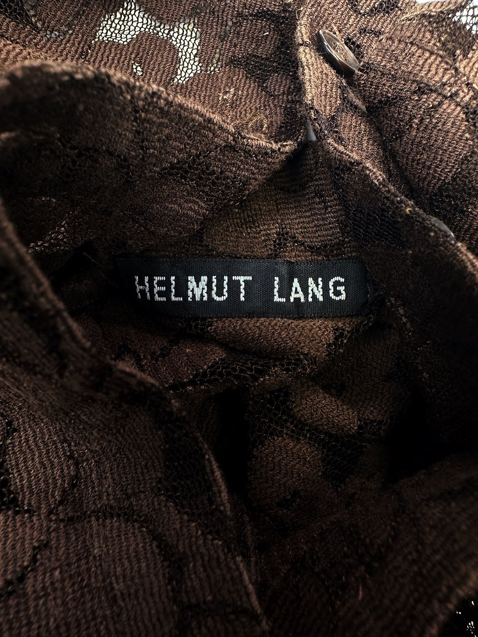 Thumbnail: 90s Helmut Lang Floral Lace Collared Short Sleeve Shirt 