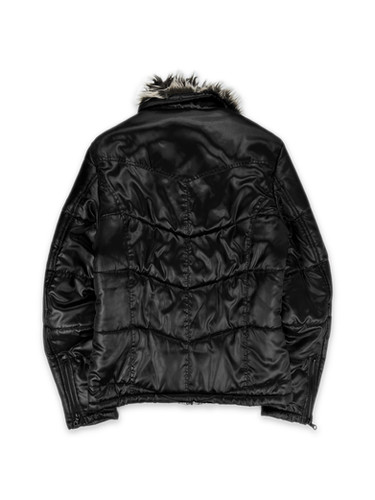 Semantic Design Fur Lined Black Down Fill Puffer Jacket