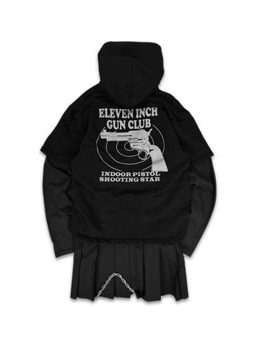 AW16 Vetements '11 in Gun Club' Layered Skirt Chain Hoodie