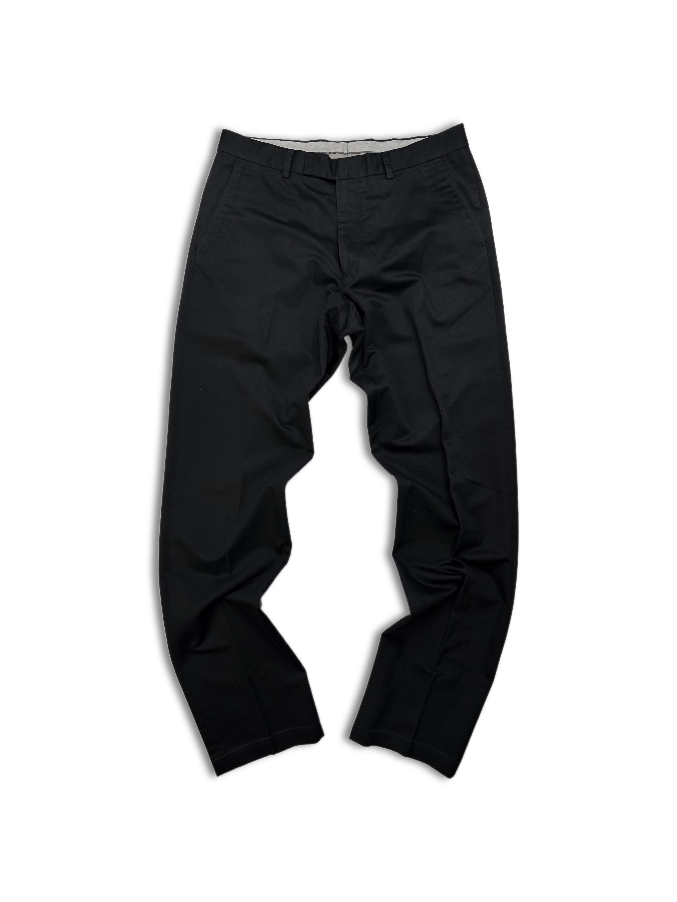 00s Helmut Lang Black ‘Wide Cut’ French Button Trousers