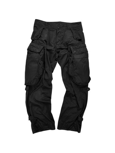 FW10 Julius Gas Mask Oversized Black Multi Pocket Cargo Pants