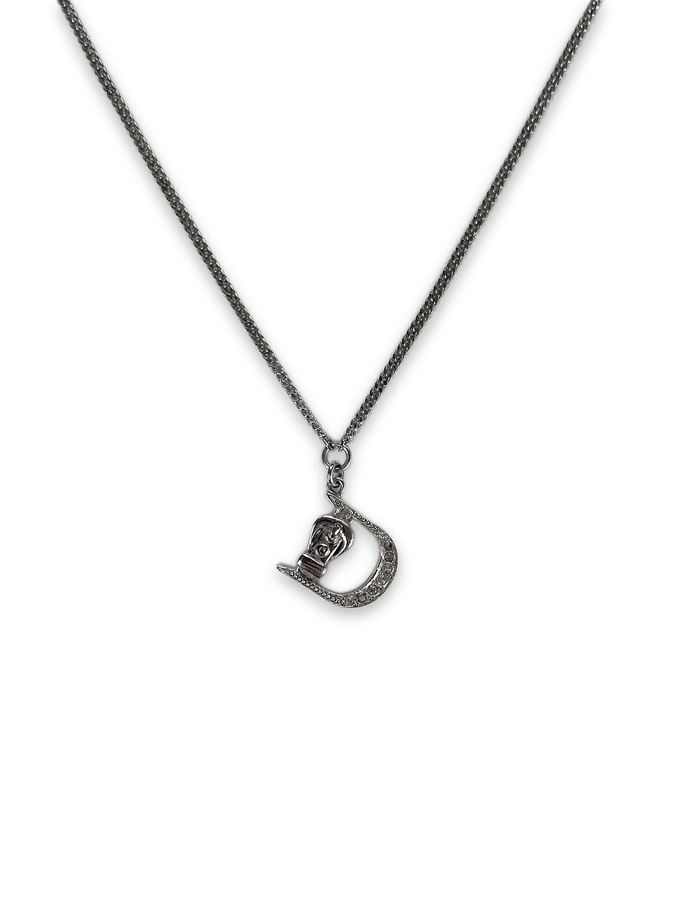 Thumbnail: 00s Dior Belted Swarovski Crystal ‘D’ Logo Necklace