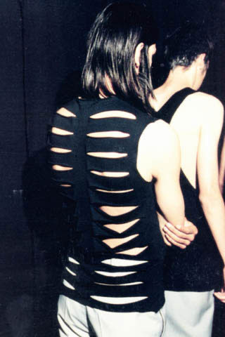 SS98 Raf Simons 'Black Palms' Slash Cut Out Sleeveless Tank