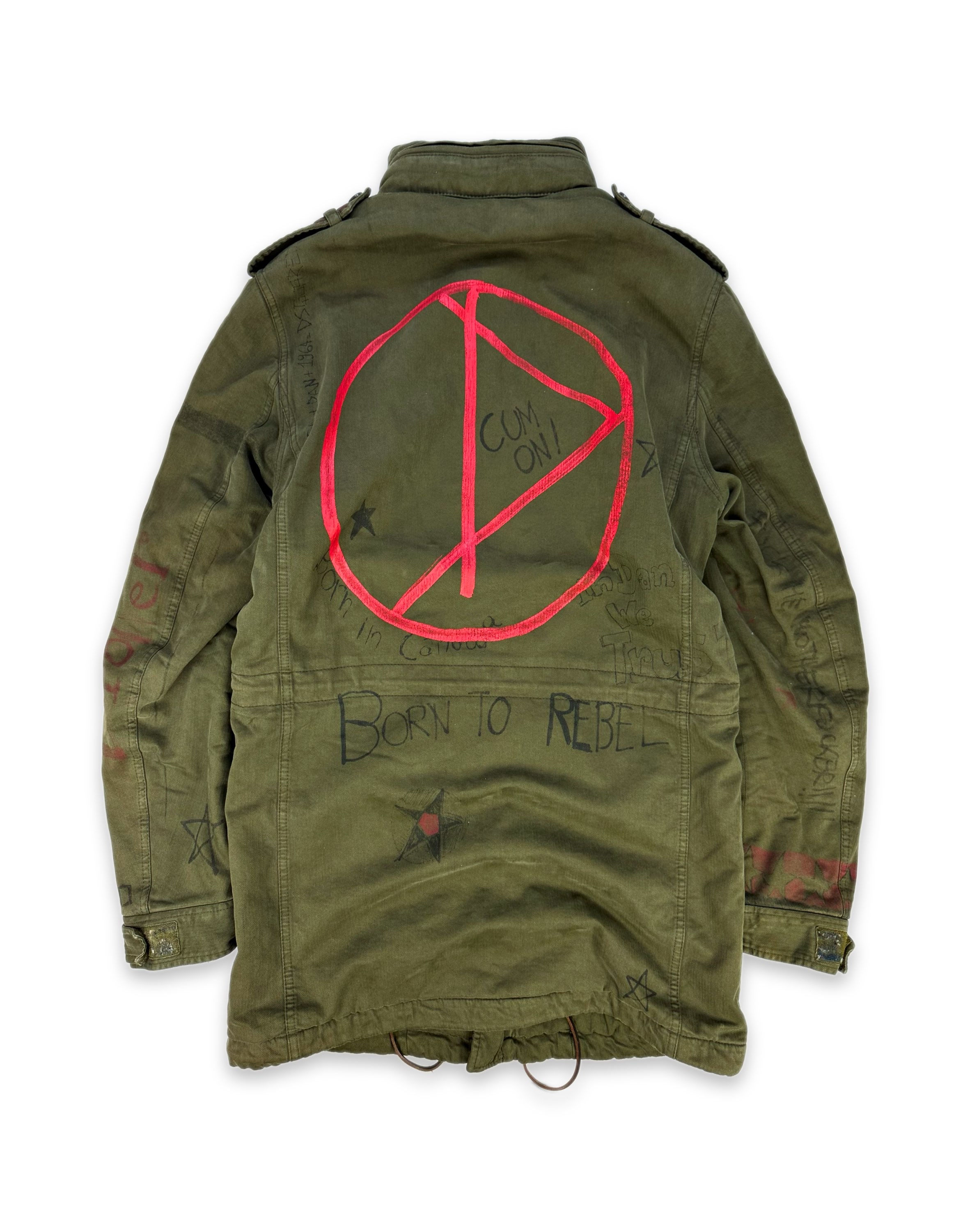 AW12 Dsquared2 ‘Anarchy’ Rebel Graffiti Military Herringbone Jacket
