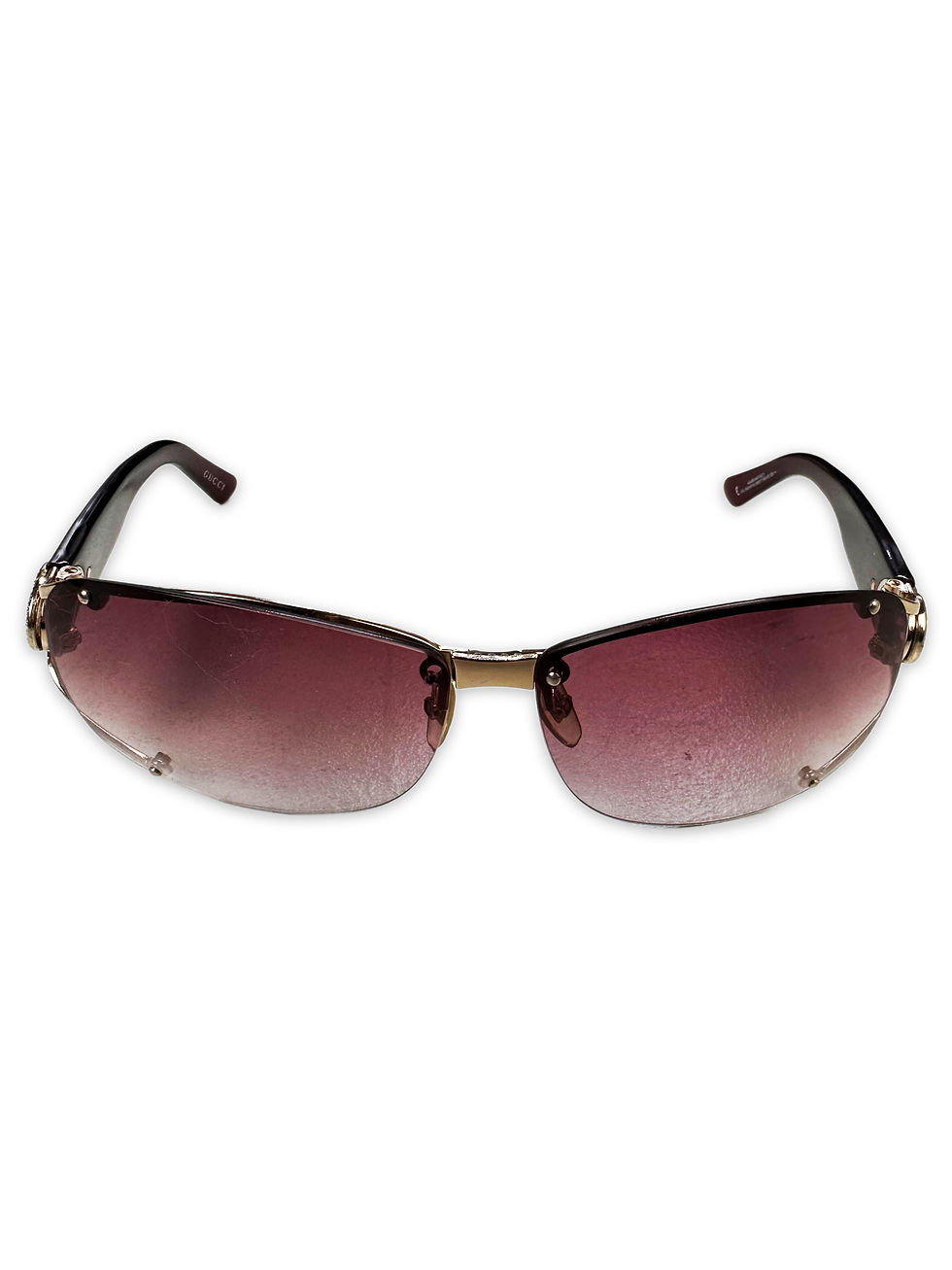 Thumbnail: Gucci Rhinestone Pink Tint Rimless Sunglasses