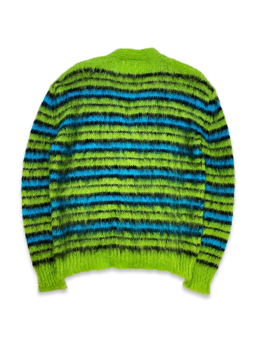 Thumbnail: AW19 Marni Striped Mohair Knit Neon Green Cardigan