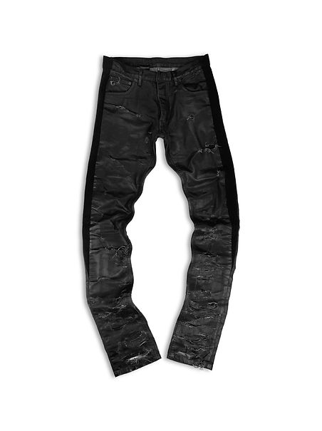 SS04 Dior by Hedi Slimane 'Strip' Distressed Waxed Skinny Denim