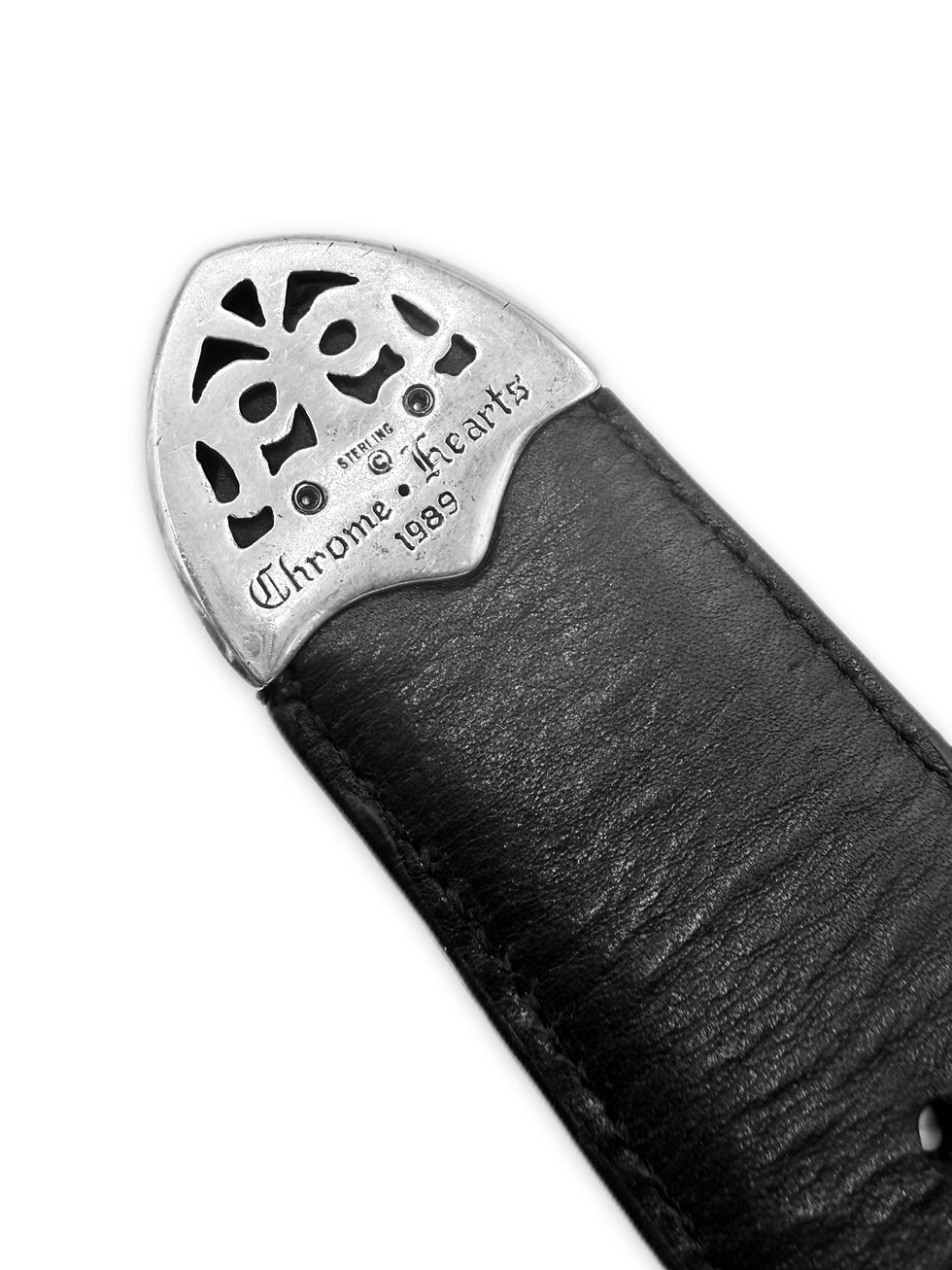 Thumbnail: Chrome Hearts Alligator Leather 4 Piece .925 Silver Black Western Belt