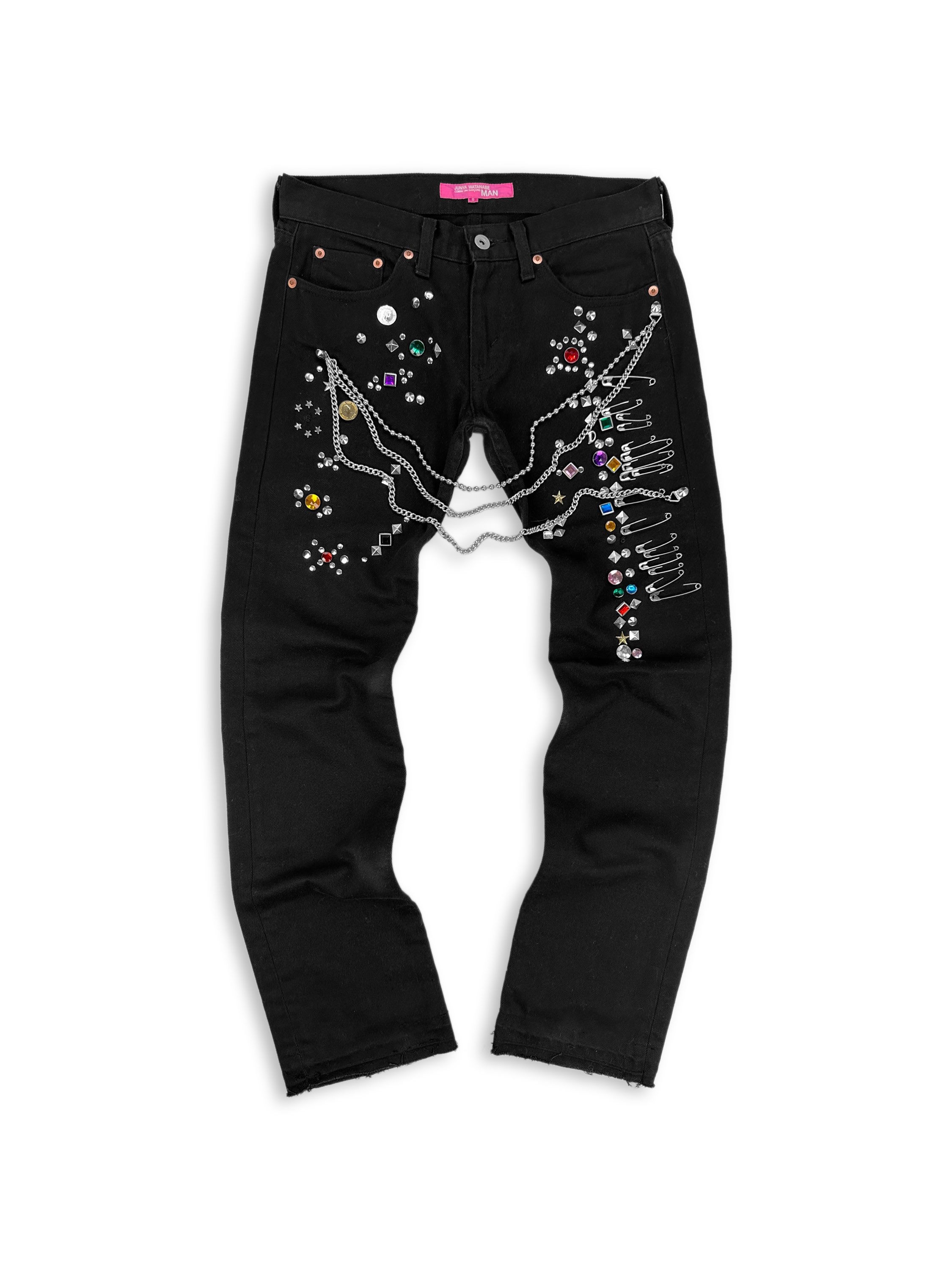  AW02 Junya Watanabe ‘Jewel’ Black Studded Chain Denim
