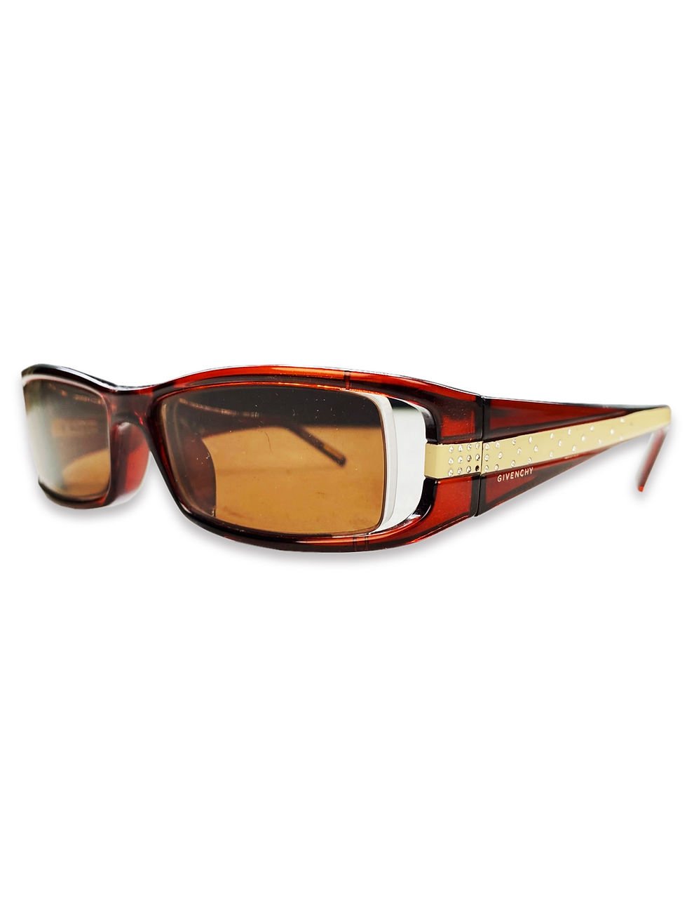 Thumbnail: Givenchy Ombré Tint Metallic Burgundry Square Frame Glasses