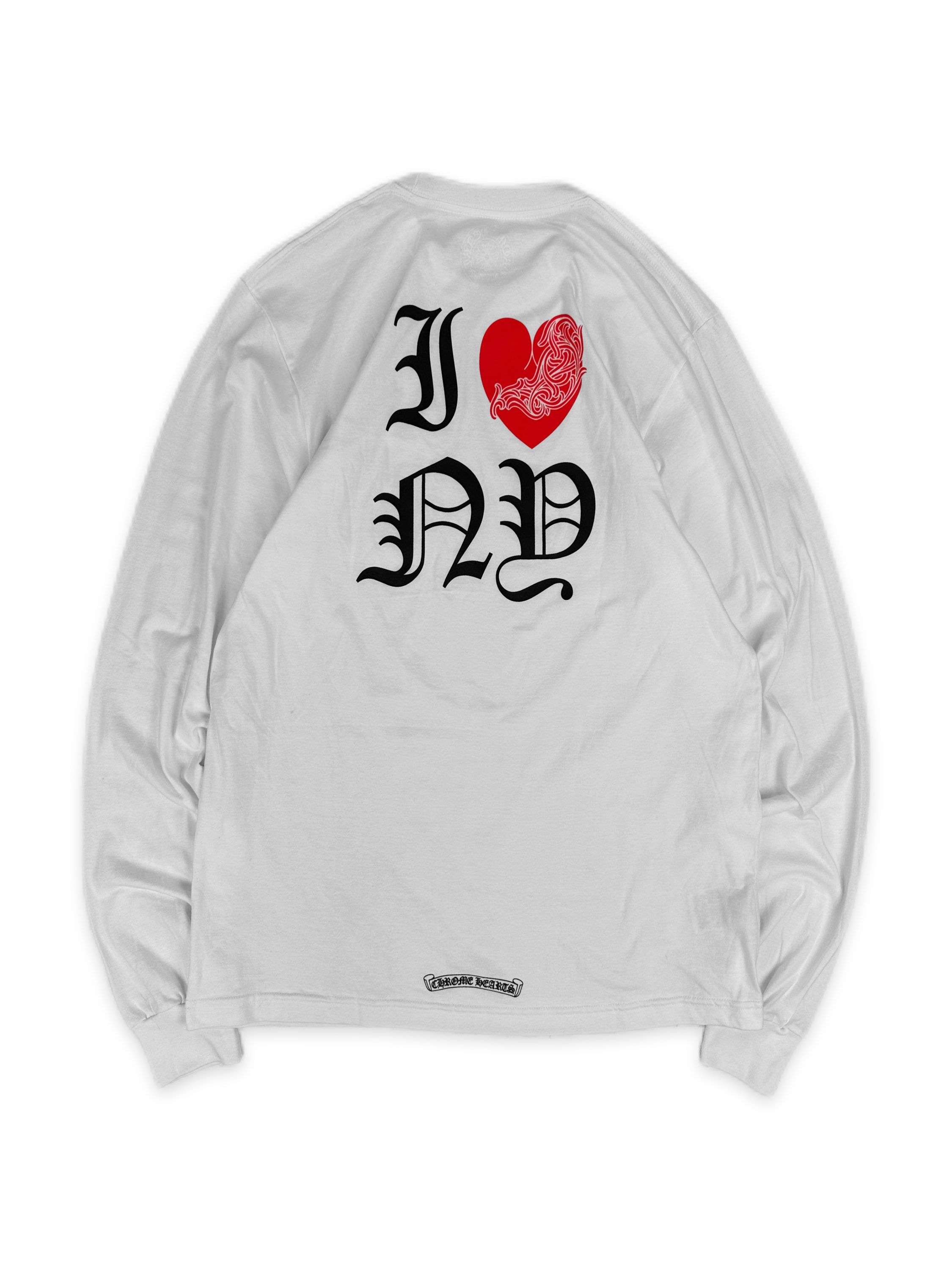 Chrome Hearts ‘I Heart NY’ White Graphic Long Sleeve Shirt