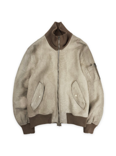 ジャケット・アウター 00s HELMUT LANG asymmetry wool jacket 00s Helmut Lang SAMPLE Univox Shearling Lined Lambskin Bomber