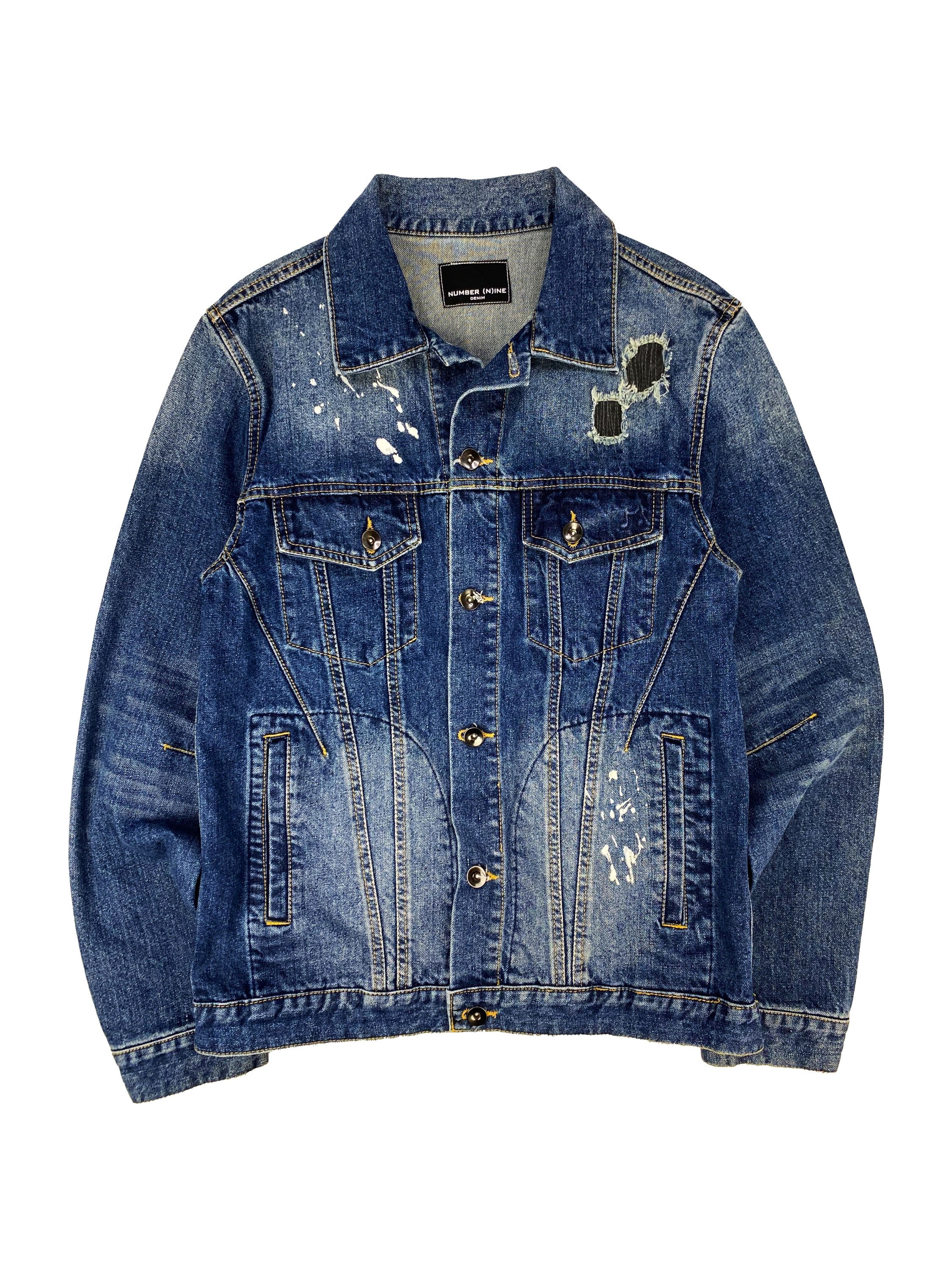 Number (N)ine Distressed Reinforced Washed Denim Jacket