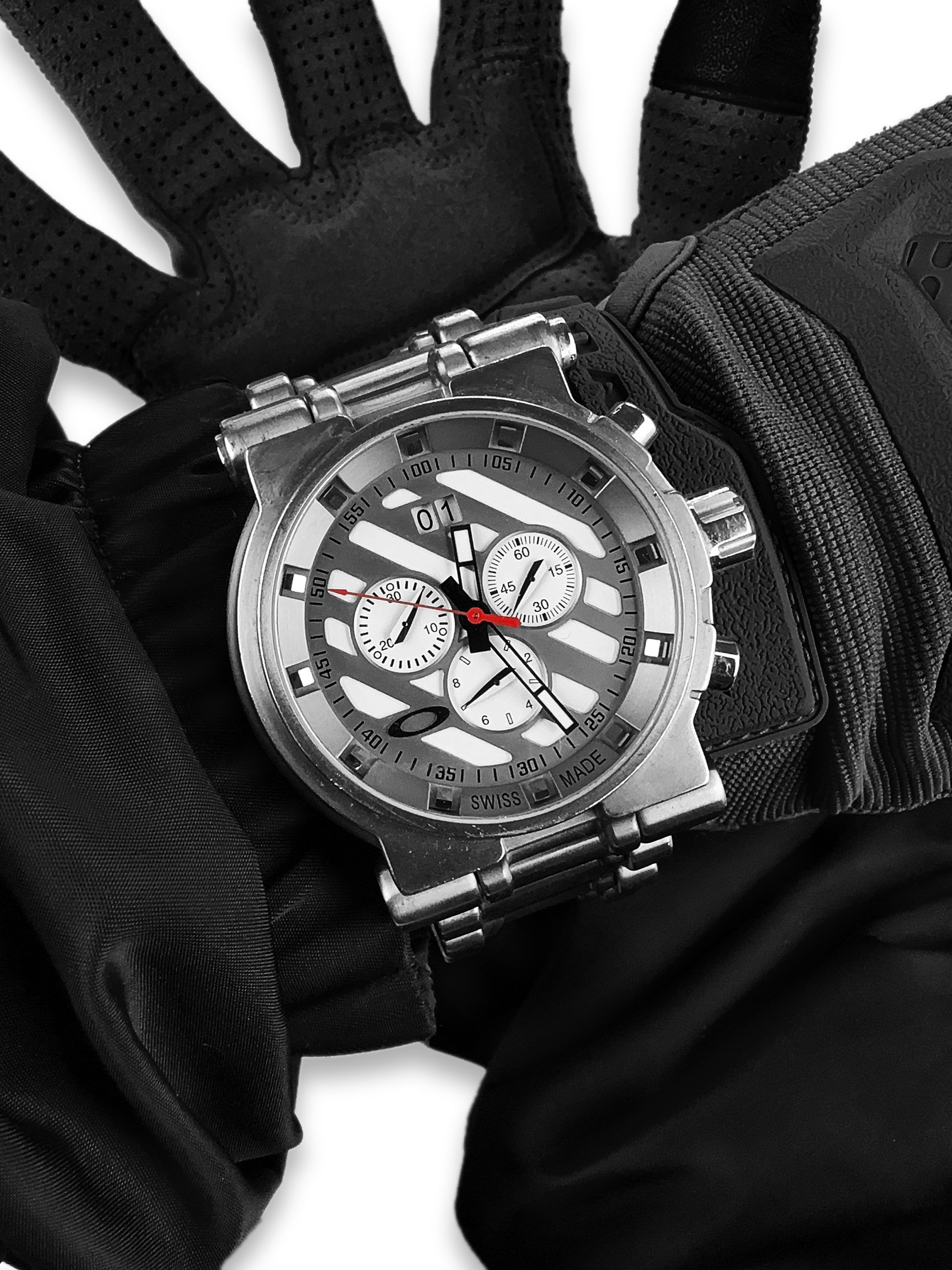 2011 Oakley ‘Hollowpoint’ Titanium White Chronograph Analog Wristwatch