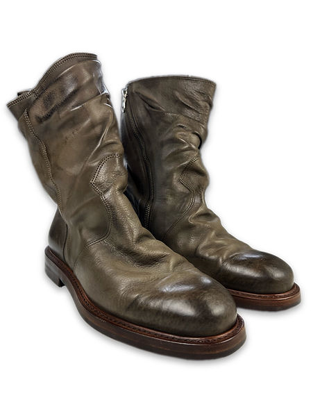 00s Mihara Yasuhiro Tornado Cut Side-zip Leather Boots