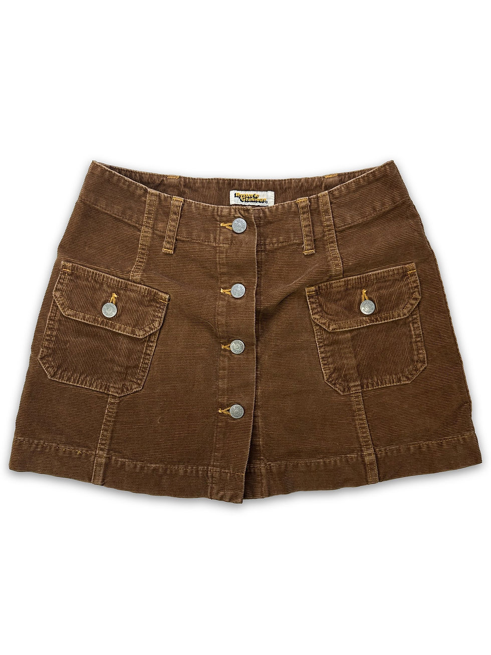 Thumbnail: 00s Hysteric Glamour Brown Corduory ‘Button Clasp’ Mini Skirt