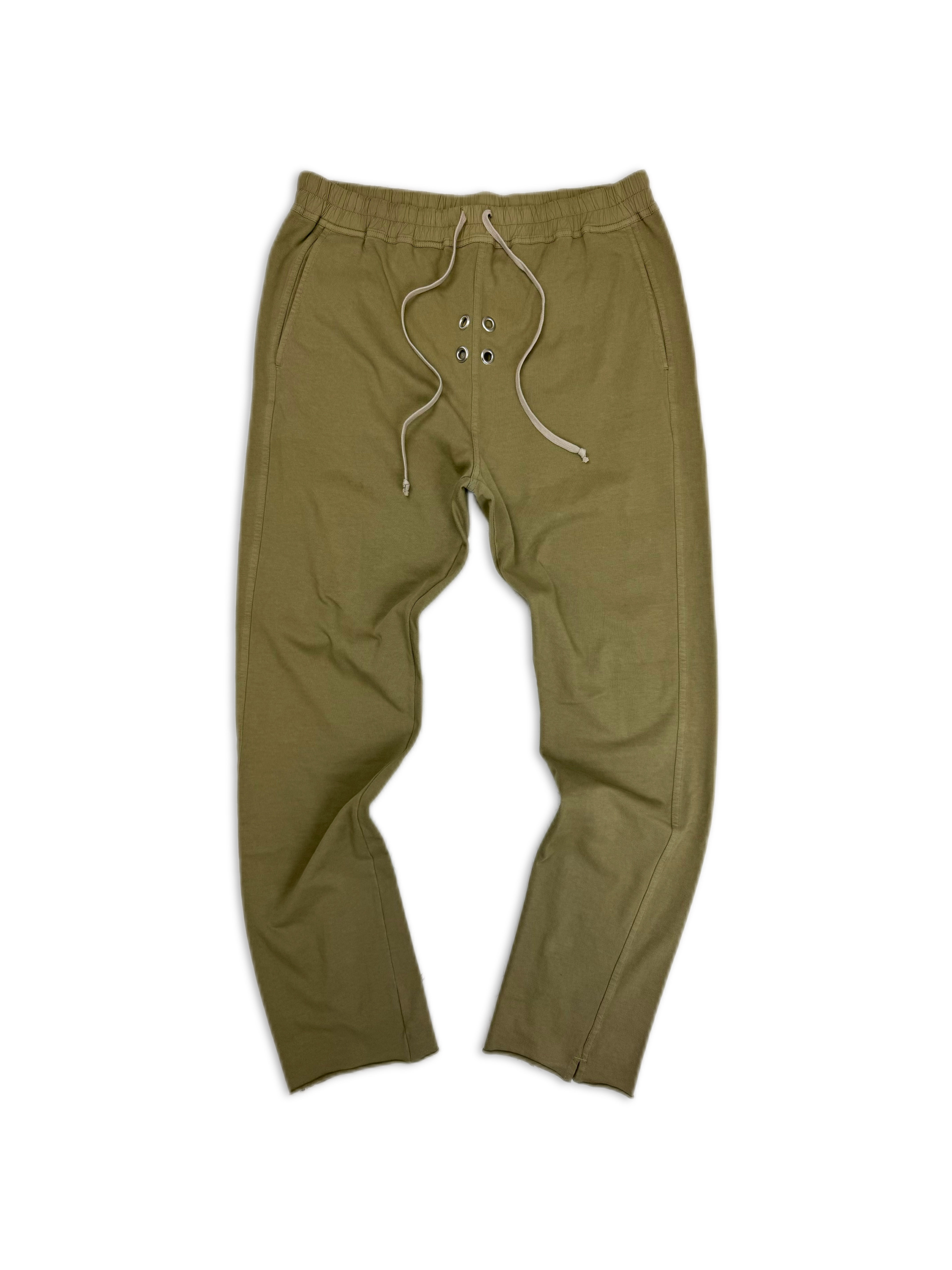Rick Owens DRKSHDW ‘Berlin’ Eyelet Olive Green Sweat Pants