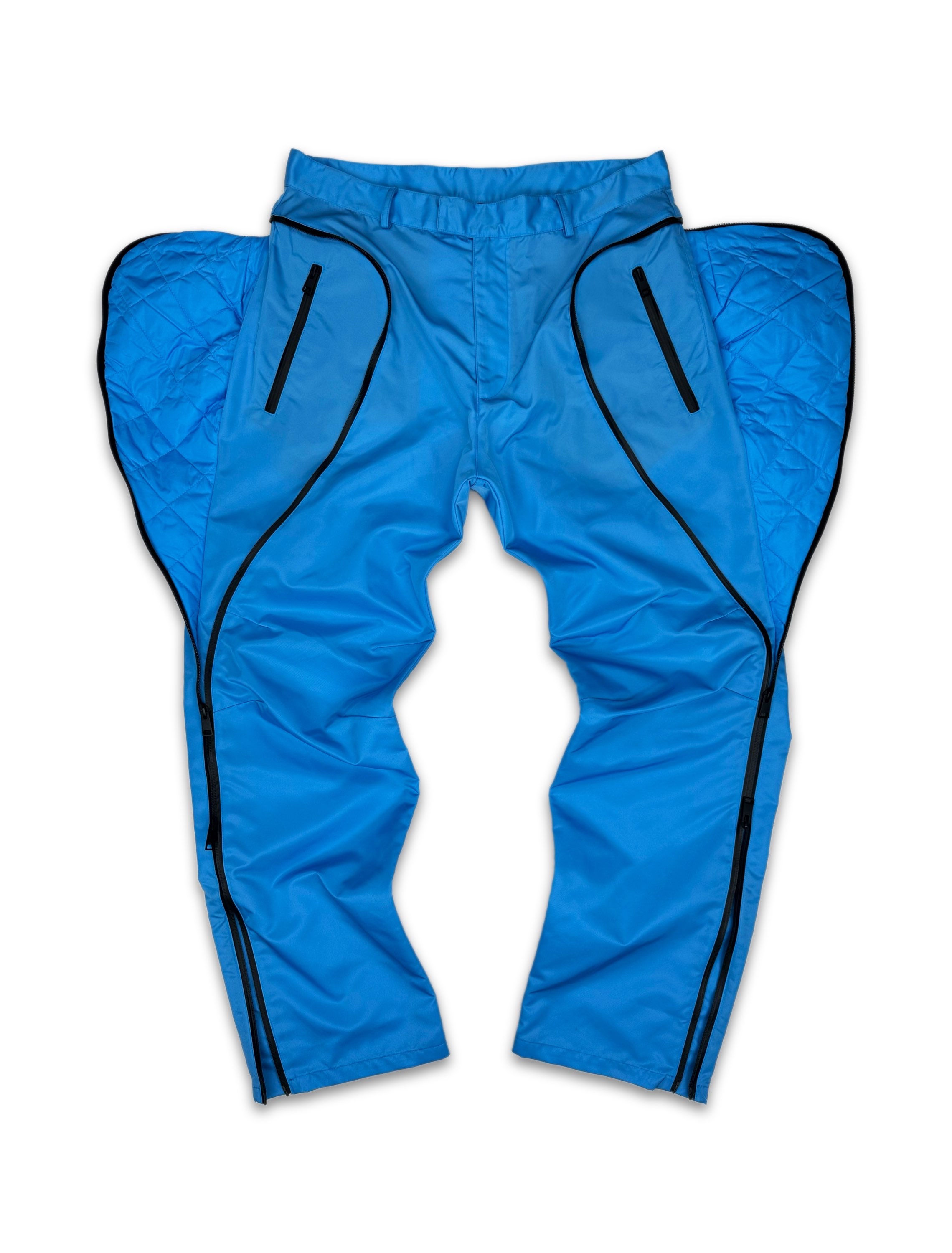 2020 Bottega Veneta ‘Butterfly’ Zip Nylon Baby Blue Pants