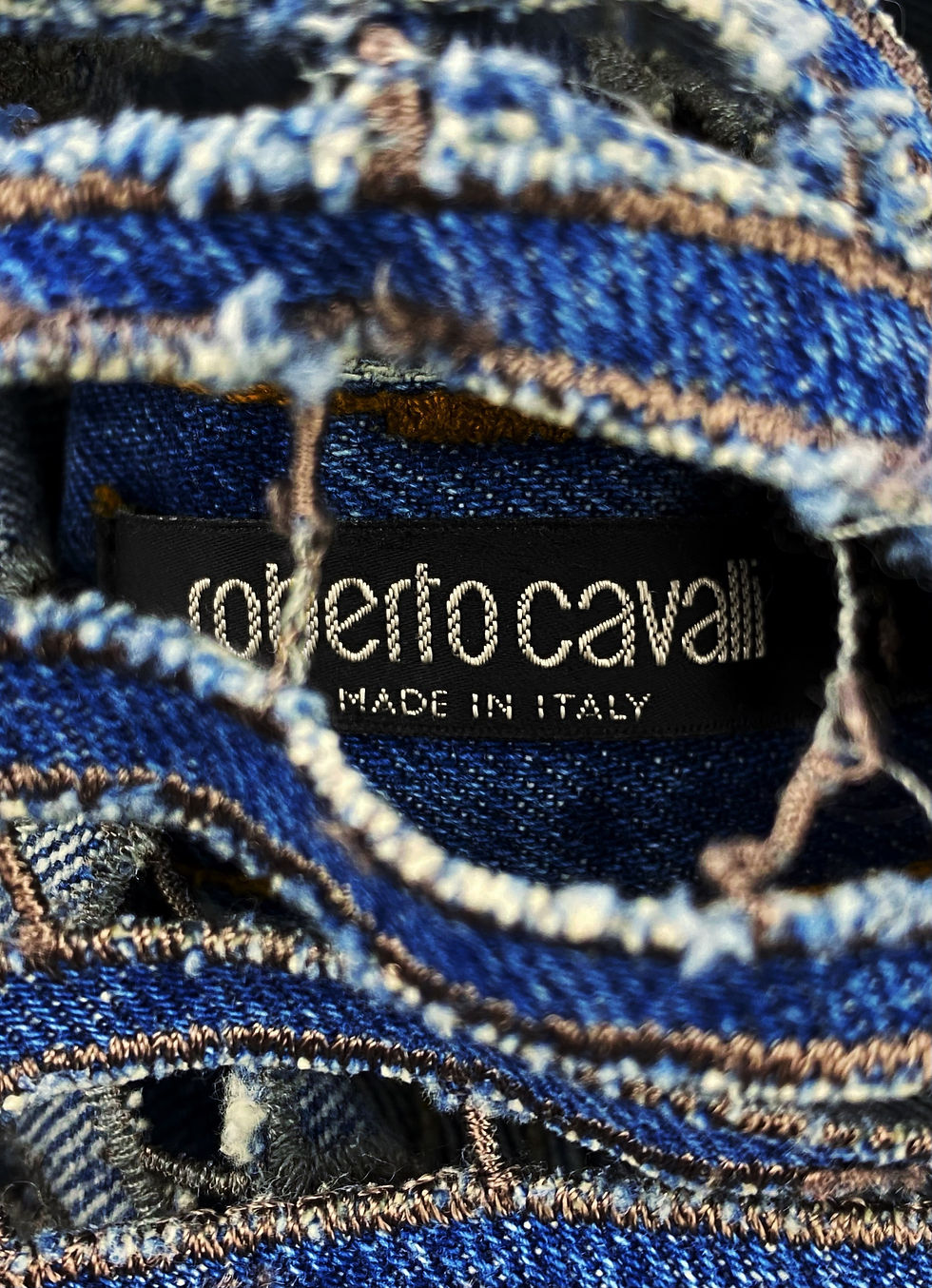 Thumbnail: SS01 Roberto Cavalli ‘Laser Cut’ Embroidered Tribal Denim