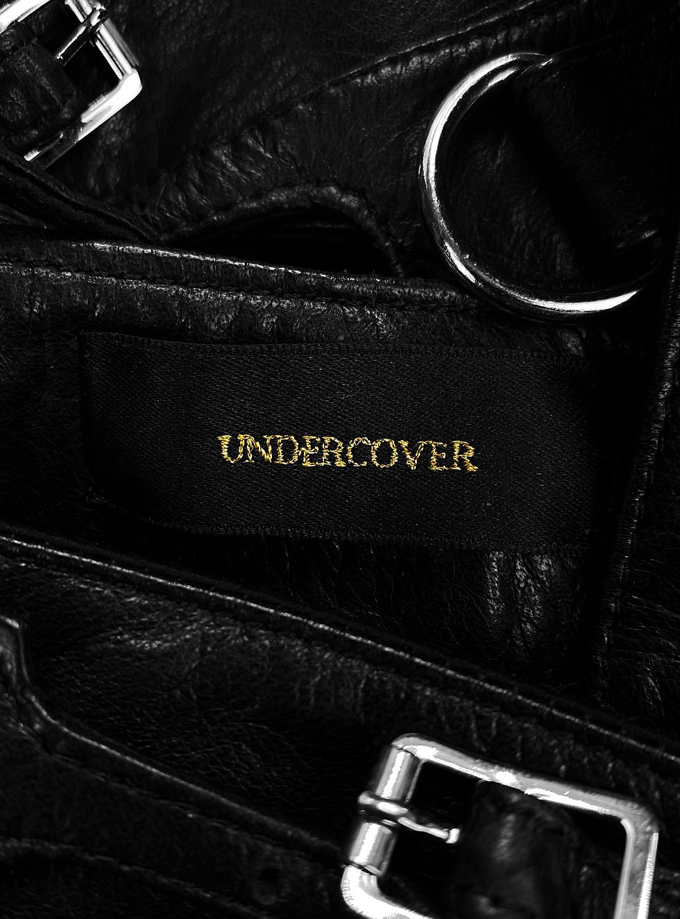 Thumbnail: AW02 Undercover Witches Cell Division Leather Cut Out Biker Jacket