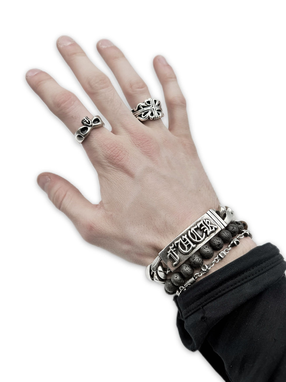 Thumbnail: Chrome Hearts ‘Fuck’ ID Cuban Link .925 Silver Bracelet
