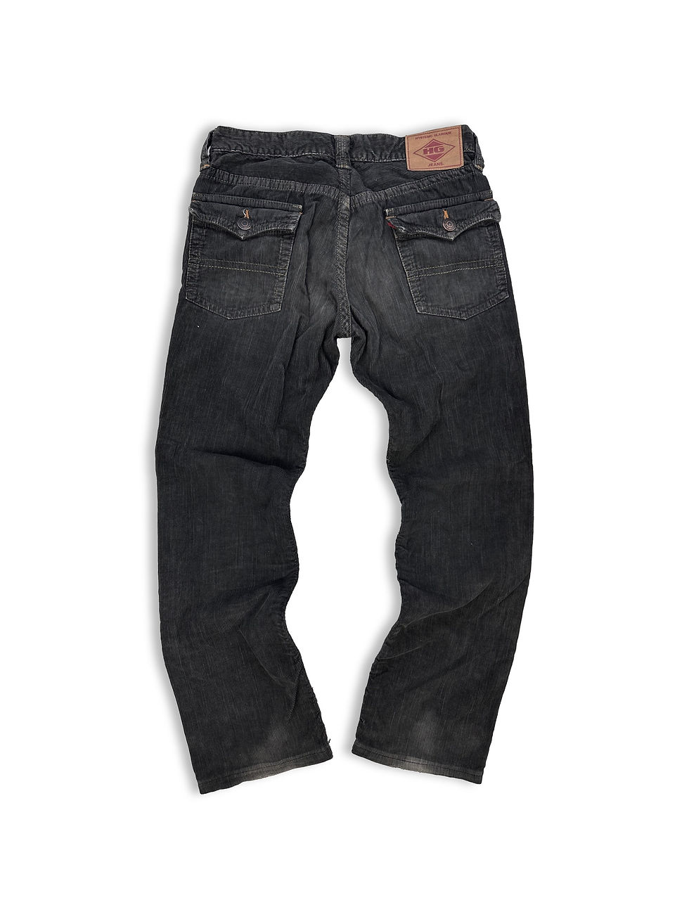 Thumbnail: 00s Hysteric Glamour Ash Grey Diamond Cut Corduroy Pants 