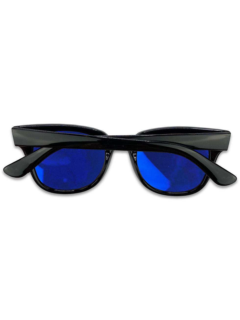 Thumbnail: Number (N)ine Blue Tint Reflective Glossy Black Wayfarer Sunglasses 