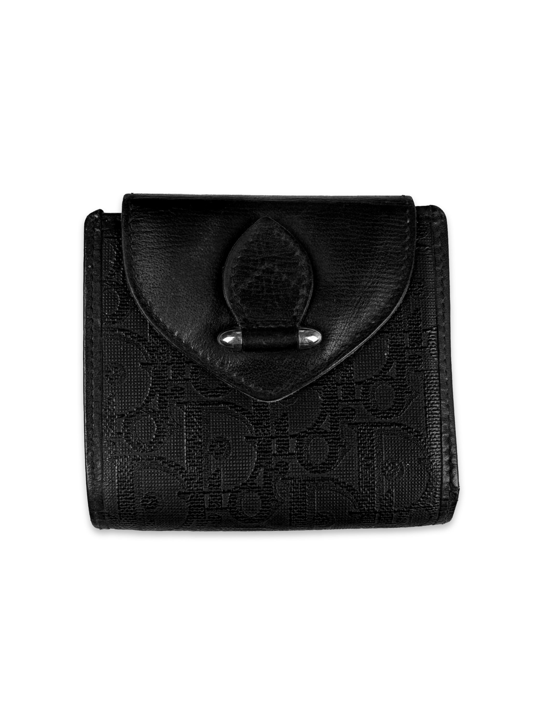 00s Dior Black Trotter Monogram Leather Bifold Wallet