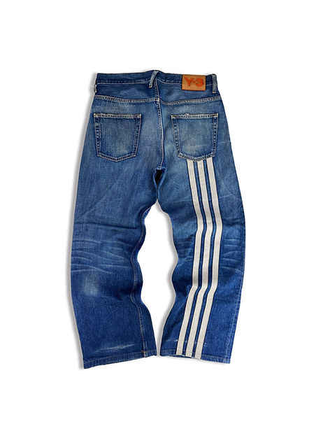 SS05 Yohji Yamamoto Y-3 X Adidas 'Three Stripe' Leather Denim SS05 Yohji Yamamoto Y-3 X Adidas 'Three Stripe' Leather Denim