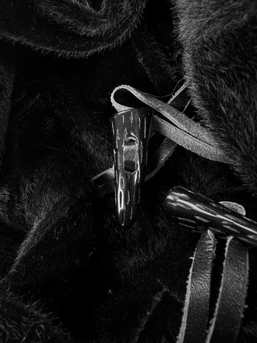 00s Semantic Design Black Fur Leather Clasp Jacket | ArchiveThreads