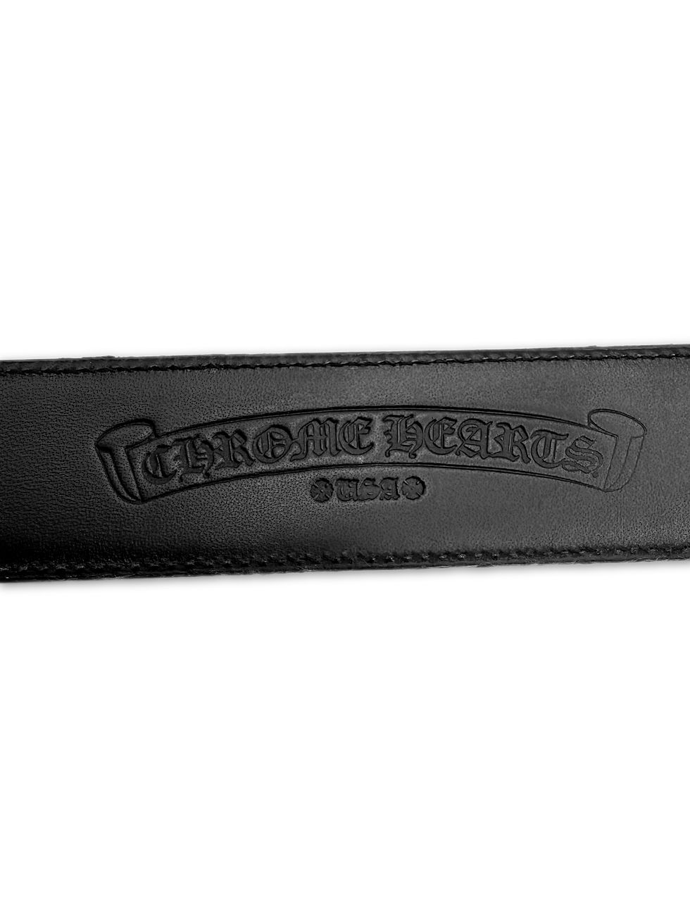 Thumbnail: Chrome Hearts Double Roller .925 Silver Black Leather Belt