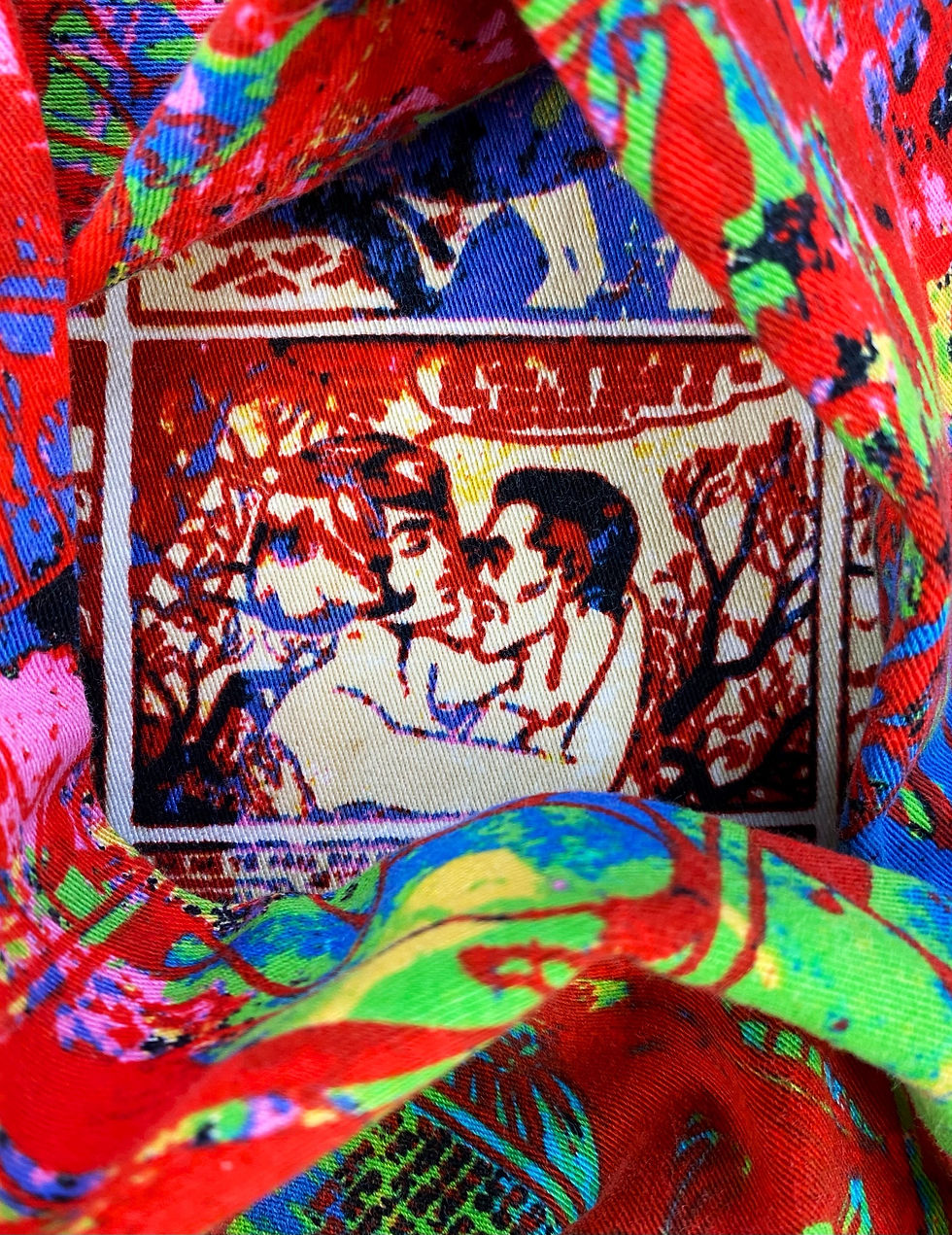 Thumbnail: AW95 Jean Paul Gaultier ‘Comic’ Mad Max Full Print Denim