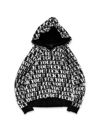 06ss ガンズ期 バングル NUMBER (N)INE FUCK YOU刻印 SS06 Number (N)ine 'Fuck You!' Zip-up Slogan Hoodie | ArchiveThreads