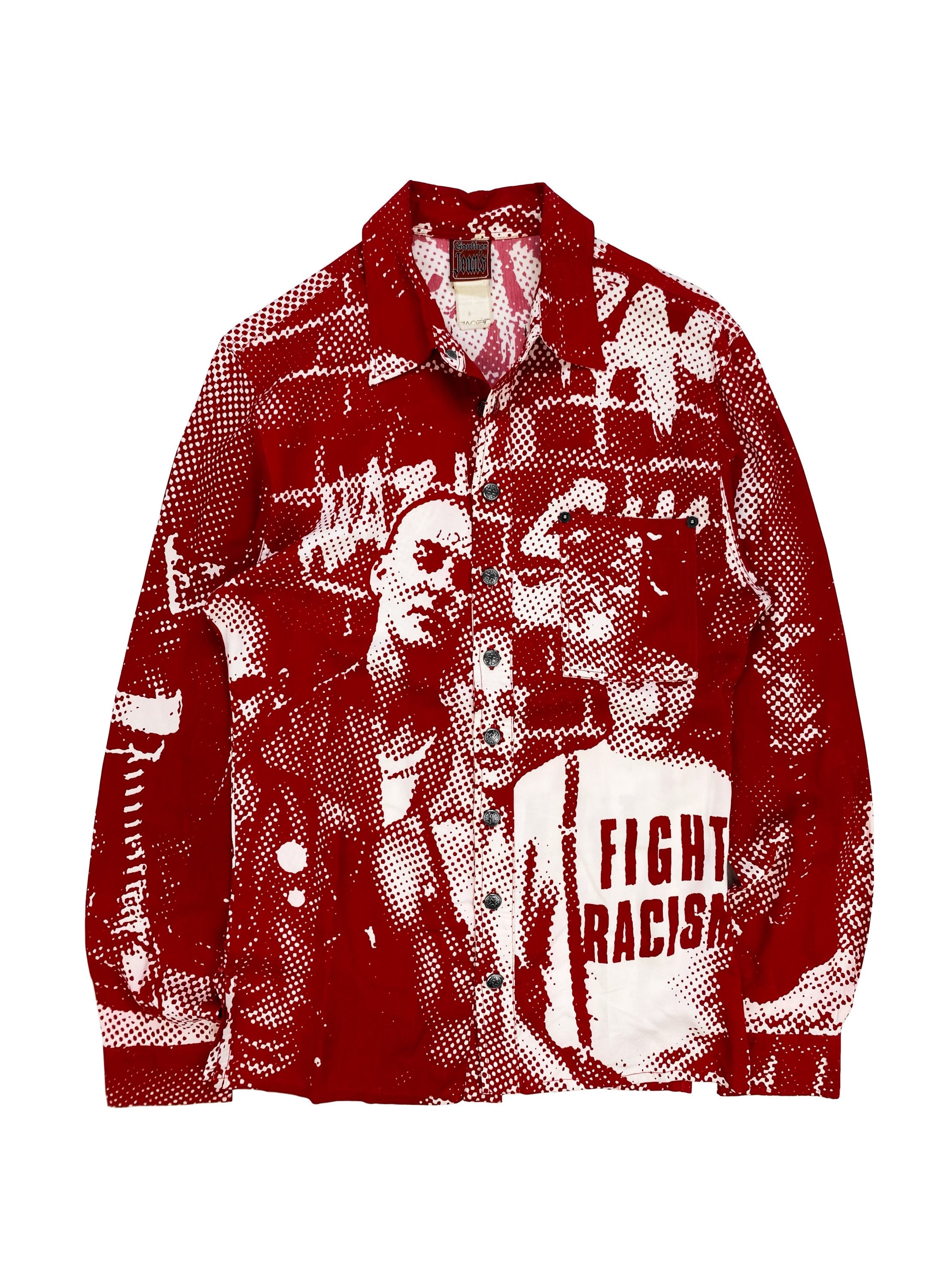 AW97 Jean Paul Gaultier ‘Fight Racism’ Trompe L’Oeil Collared Shirt