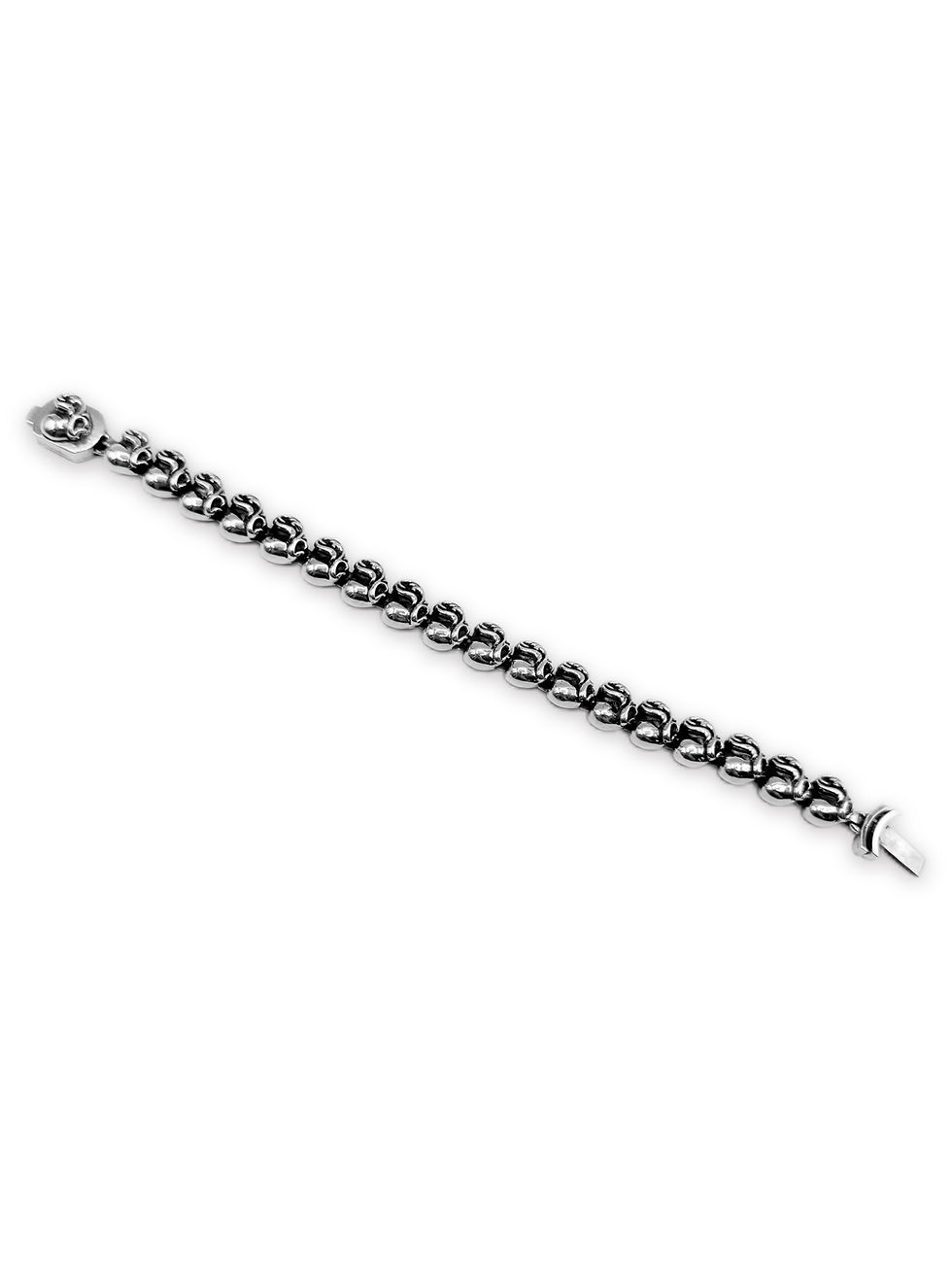 Thumbnail: Chrome Hearts Heart 18 Link .925 Silver Bracelet